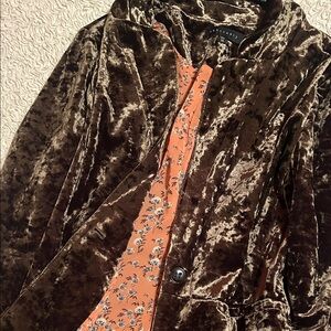 Sanctuary Velvet Blazer with Floral Accent